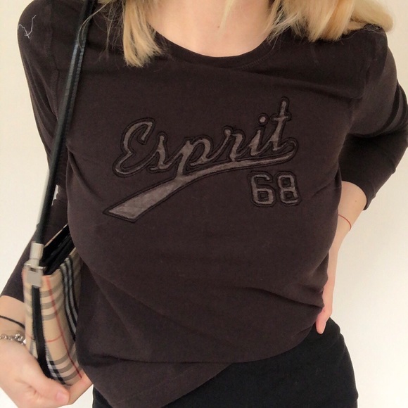 Esprit 68 Brown Satin Cropped Long-sleeve … - Picture 4 of 4